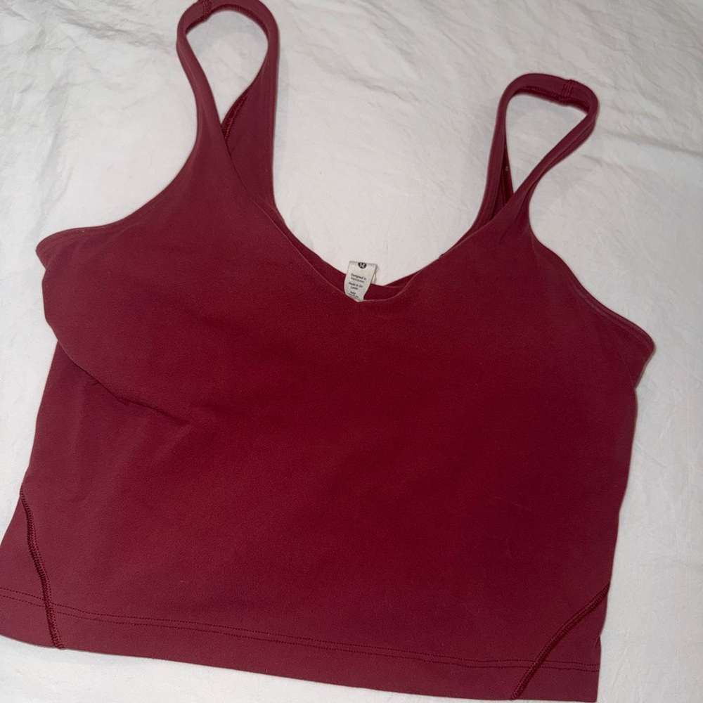 lululemon athletica Burgundy Crop Top - Picture 2 of 3
